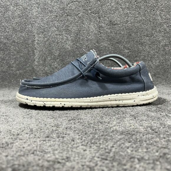 Hey Dude Wally Stretch Men’s Sz 12 Blue Lightweight Slip On Casual Loafer Shoes - Picture 5 of 12